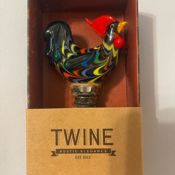 Twine Multicolor Rooster Wine Stopper - Picture 1 of 2